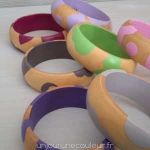 Bracel'Abstrait : bracelet en bois peint - petite taille