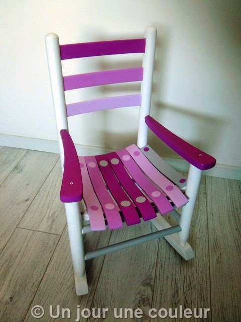 chaise à bascule pour enfant - rose et gris